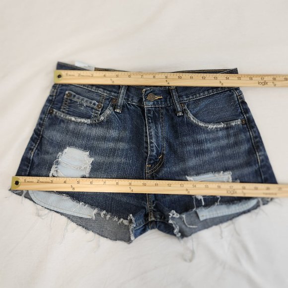 LEVI'S 508 Jeans Shorts High Rise Distressed Size W30 L30 100% Cotton LIKE NEW! - Picture 15 of 16